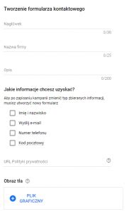 Reklama Google Ads Rozszerzenie Formularzy Kontaktowych