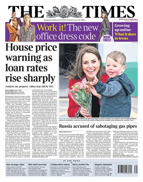 Times Front Page 28th Of September 2022 Tomorrows Papers Today