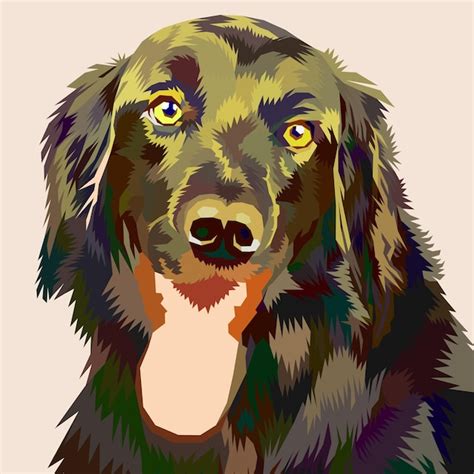 Bunter Golden Retriever Hund Auf Pop Art Artvektorillustration