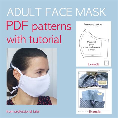 face mask pattern  filter pocket  facemask pattern printable face