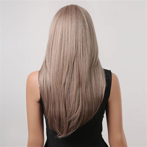 Righton Long Blonde Wigs For Women Mixed Blonde Long Wavy Wig Layered Hair Wig With Bangs Light