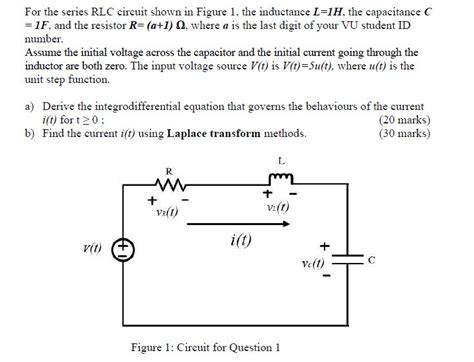 Solved For The Series Rlc Circuit Shown In Figure 1 The