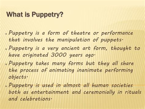 Ppt What Is Puppetry Powerpoint Presentation Free Download Id9190394