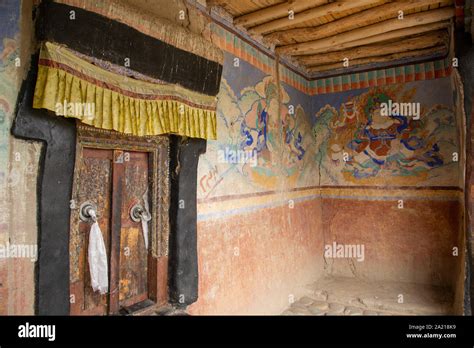 Murals In Thiksey Monastery In Ladakh India Stock Photo Alamy