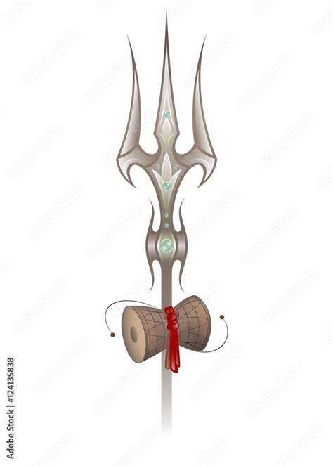 Vektorov Grafika Trishul Weapon Of Lord Shiva Hindu And Buddhist