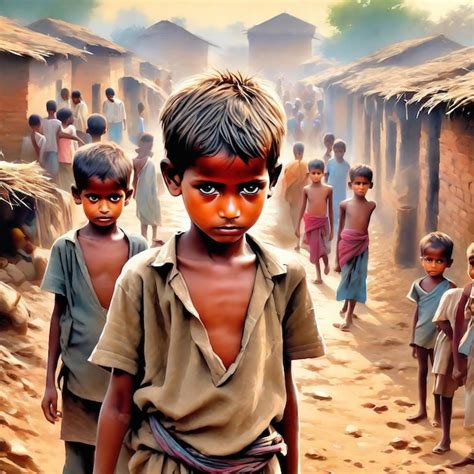 Niños pobres en la india el 12 de abril | Foto Premium