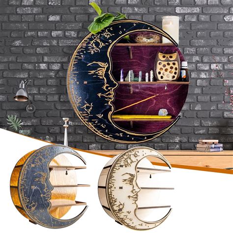 Wall Mounted Crystal Display Moon Shelf Wall Decor Vicedeal