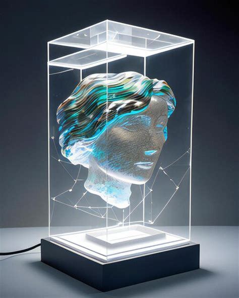 Premium AI Image | 3D Illustration of a sculpture of a female head in a glass cube