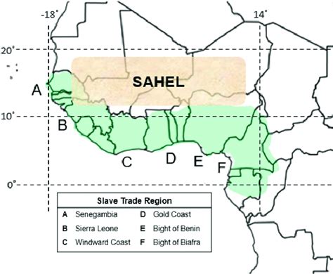 Present-day political boundaries in West Africa overlaid with the ...