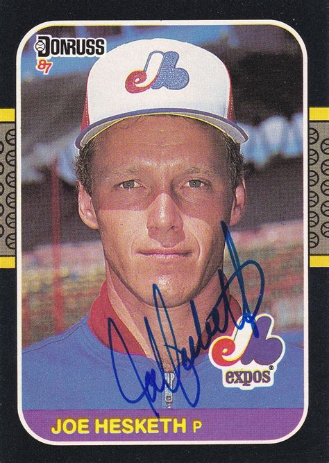 Joe Hesketh Montreal Expos Signed Baseball Card Boston Red Sox Atlanta