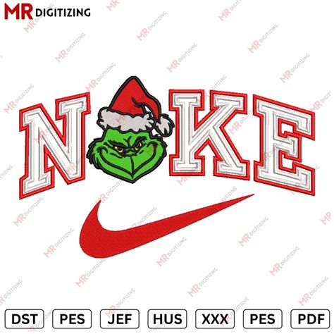 Nike Grinch Christmas Embroidery Design V5 DST PES JEF