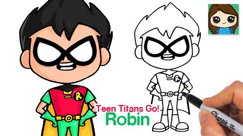 How To Draw Robin From Teen Titans Go