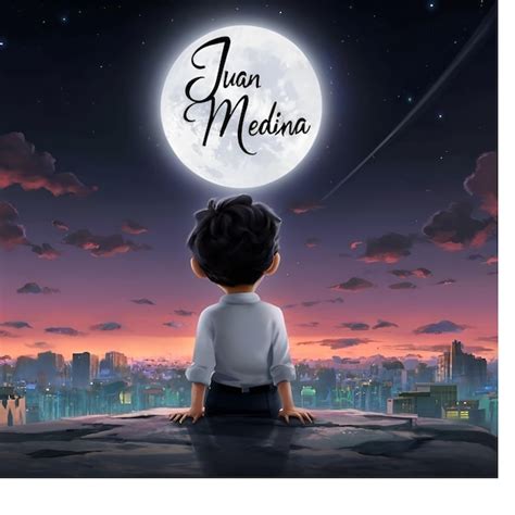 Un niño de estilo chibi latina tatiana sentado en una elegante tipografía JUAN MEDINA Foto Premium