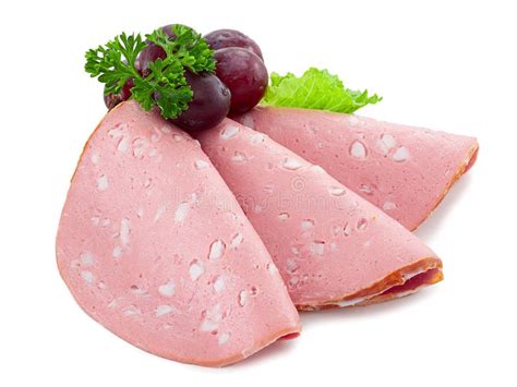 Bologna Slice Piece Boiled Sausage Boiled Sausage Slice Isolated On