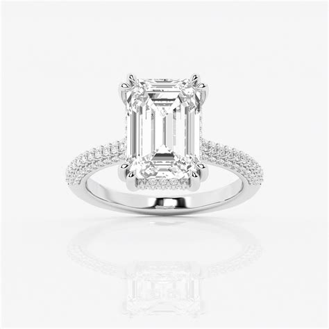 Badgley Mischka Near Colorless Ctw Emerald Lab Grown Diamond