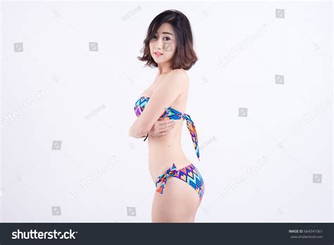 Sexy Asian Woman On Colorful Bikini Stock Photo 664341061 Shutterstock