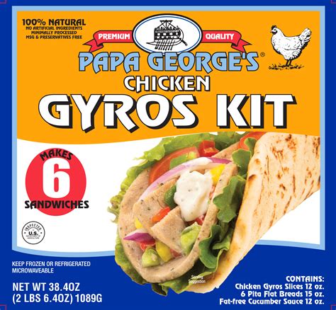 Healthy Chicken Gyros Kit Natural And Ready To Eat Gyros