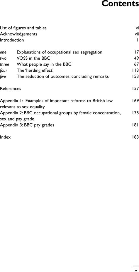 Contents Sex Segregation And Inequality In The Modern Labour Market