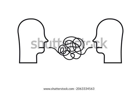 Broken Communication Two Person Concept Illustration Stock Vector