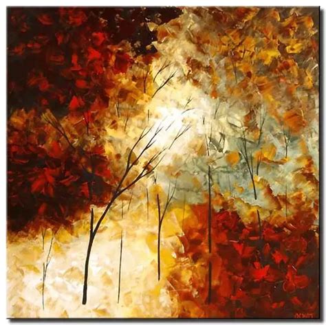 neutral abstract forest painting on canvas modern textured landscape ...