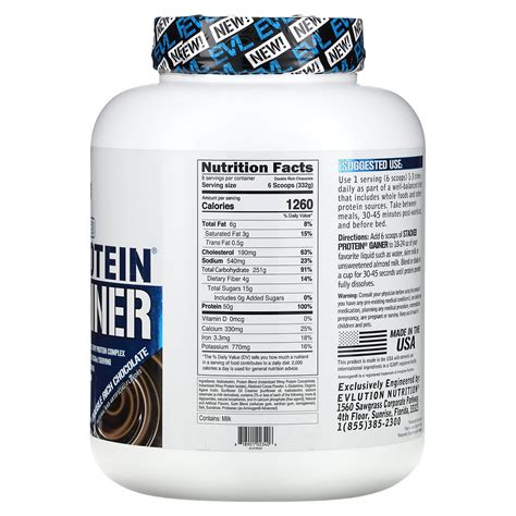 EVLution Nutrition Stacked Protein Gainer Double Rich Chocolate 6