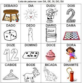 Palavras Que Começam Com Di - Lista de palavras com sílabas DA-DE-DI-DO-DU | Lista de palavras ...