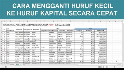 Cara Cepat Merubah Huruf Kecil Menjadi Huruf Besar Di Excel