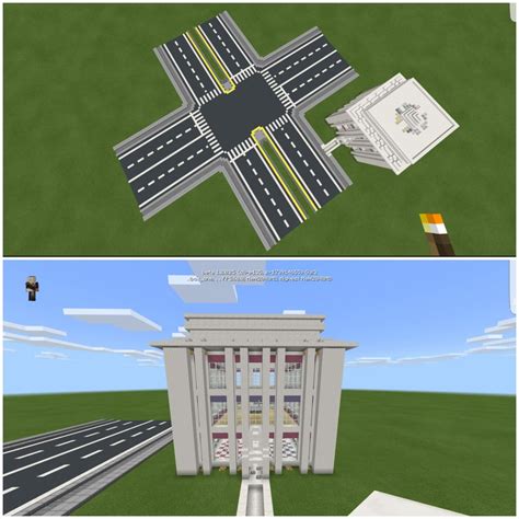 City start, townhall/roads : Minecraft