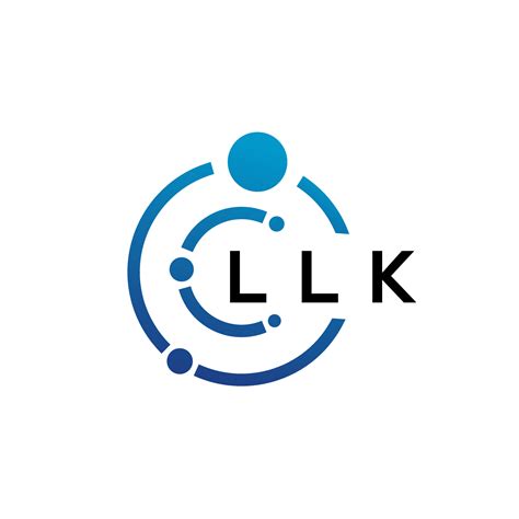 diseño de logotipo de tecnología de letras llk sobre fondo blanco. llk ...