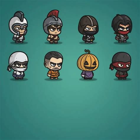 Chibi Character Bundle 2d Game Asset Tokegameart