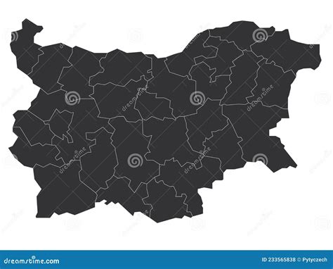 Mapa Vetorial Da Bulgária Das Províncias Ilustração Do Vetor