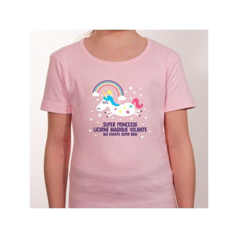 T shirt humour personnalisé super princesse licorne Avomarks