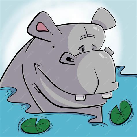 Premium Vector | Hippo in the Water