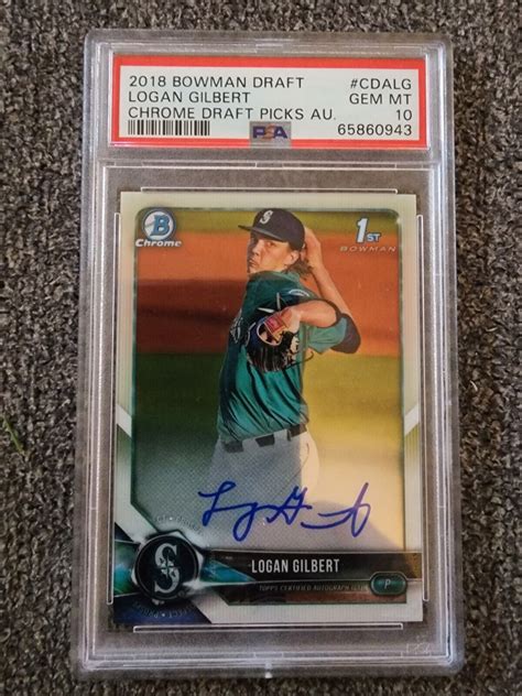 Logan Gilbert 2018 Bowman Draft Chrome DP Auto PSA 10 EBay