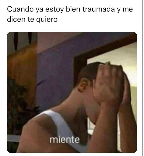 Cuando Ya Estoy Bien Traumada Y Me Dicen Te Quiero Miente Memes