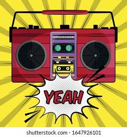 Boombox Comic Book Pop Art Retro Stock Vector Royalty Free