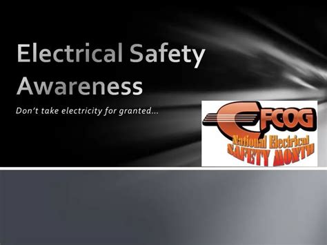 Ppt Electrical Safety Awareness Powerpoint Presentation Free