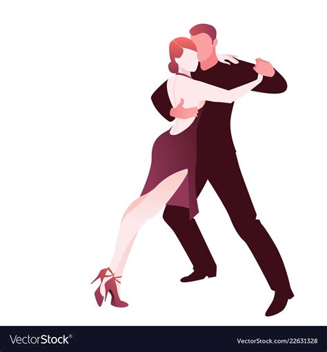 Couple dancing passionate argentine tango Vector Image