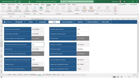 Planilha de Precificação de Projetos de Consultoria