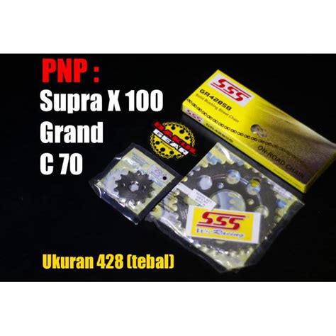 Jual Gear Gir Set Rantai SSS Grand Supra X 100 C70 C 70 Ukuran 428