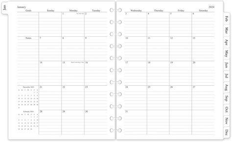 2024 2025 Monthly Planner Refill Planner Inserts For 11 Disc Discbound Planner 18 Monthly