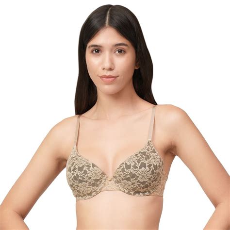 Buy Amante Lace Dream Lightly Padded Wired Lace Bra Nude Online