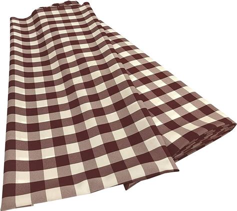 Checkered Poplin Burgundy Polyester Poplin Flat Fold Solid Color 60