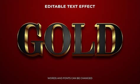 Premium Vector Editable 3d Gold Text Effect