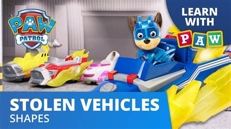 Paw Patrol Learn Shapes And Numbers Saving The Stolen Vehicles Learn