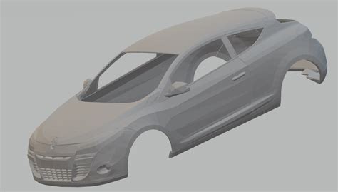 STL File Renault Megane 3 Coupe Printable Body Car 3D Print Design