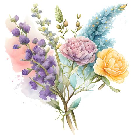 Lavender Watercolor Clipart, Watercolor Floral Clipart, Lavender ...