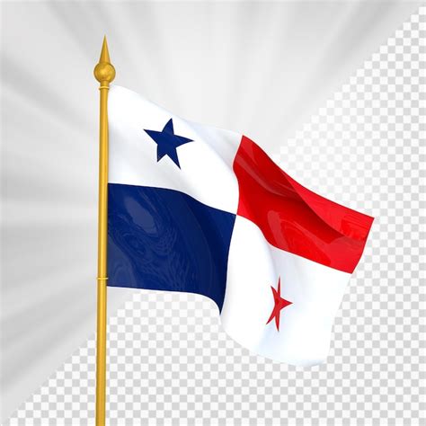 Renderização 3d da bandeira do panamá PSD Premium