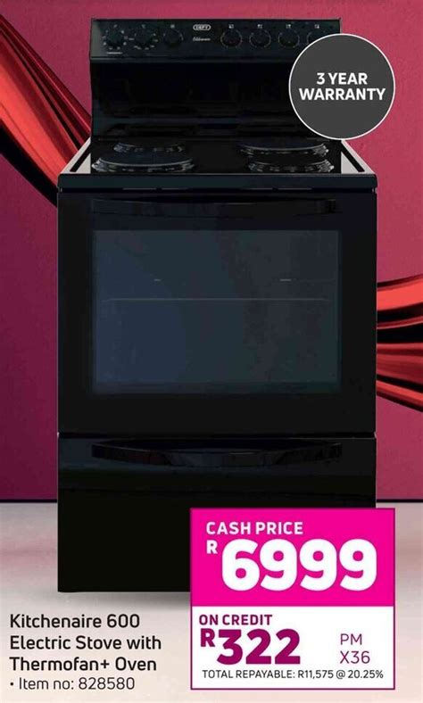 Defy Kitchenaire Electric Stove With Thermofan Oven Offer At Game