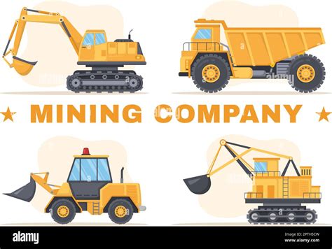 Mining Company With Heavy Yellow Dumper Trucks For Coal Mine Industrial